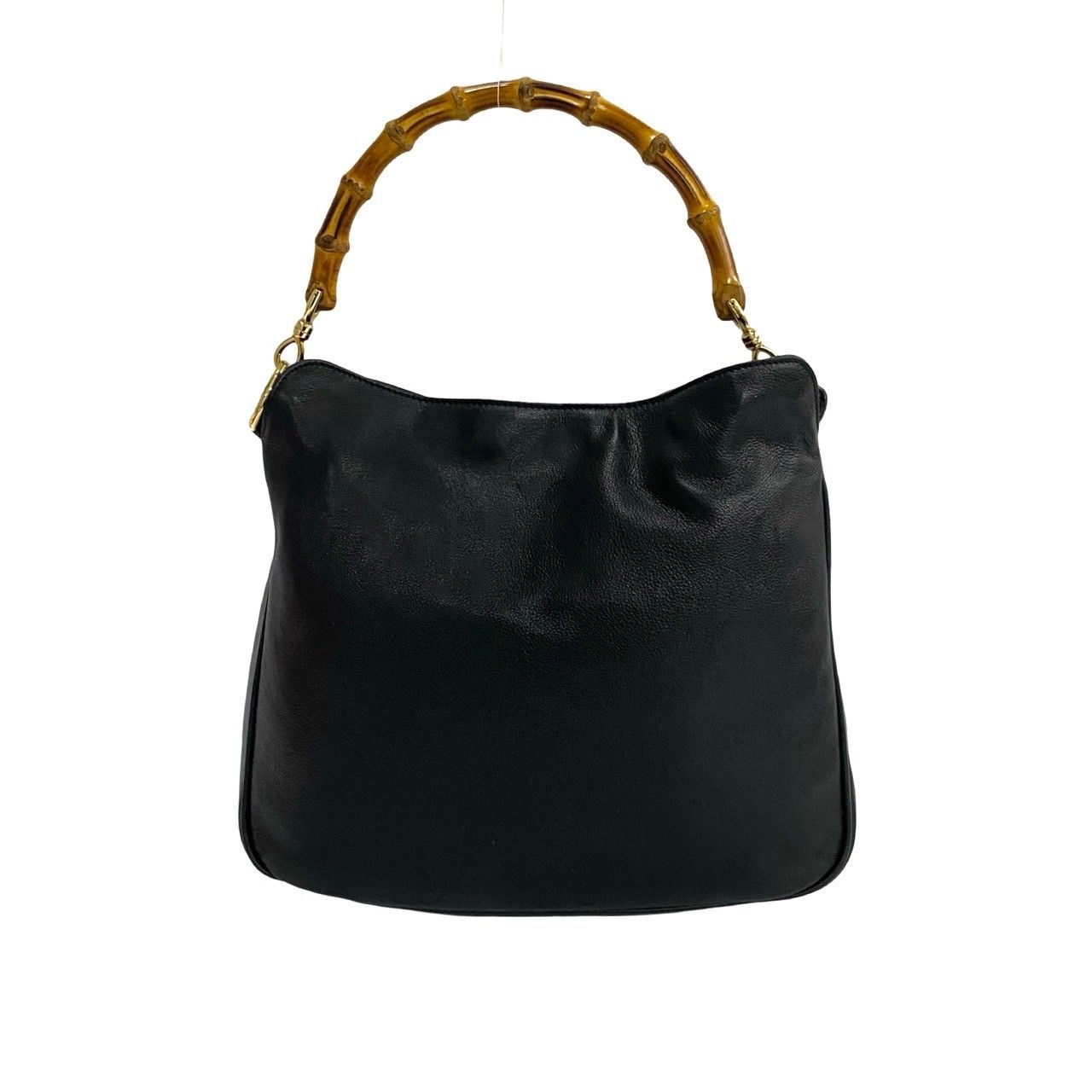 極 美品 希少品 GUCCI グッチ ヴィンテージ オールドグッチ バンブー レザー 本革 2way ショルダーバッグ ハンドバック ブラック  46599 - メルカリ
