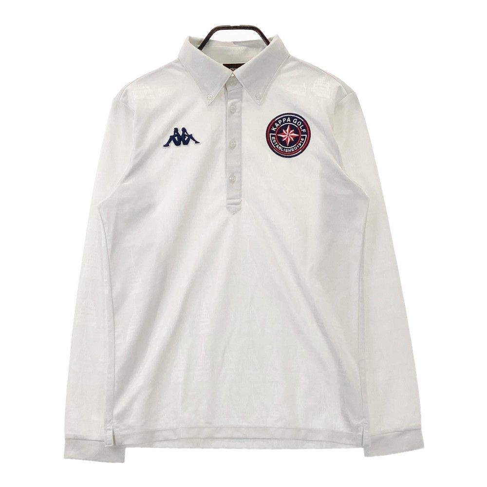 サイズ：L KAPPA GOLF カッパゴルフ KG852LS43 長袖ポロシャツ 総柄 ホワイト系 [240101290687]# ゴルフウェア メンズ ストスト