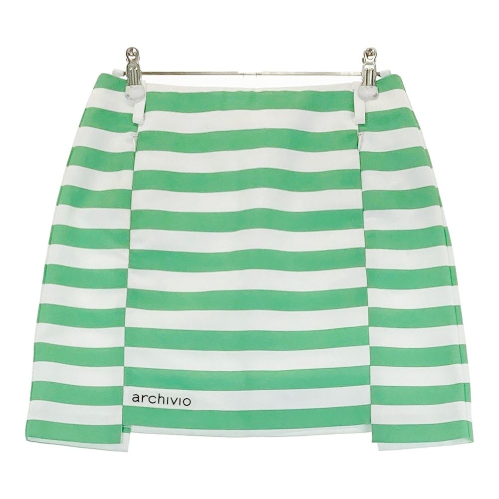 サイズ 36 ARCHIVIO アルチビオ スカート ボーダー柄 グリーン系 240101540503 ゴルフウェア レディース ストスト
