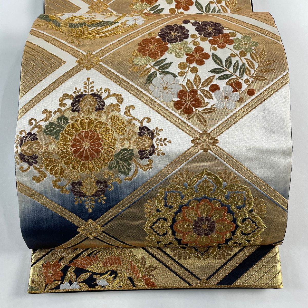 袋帯 秀品 格天井 鳳凰 金糸 箔 黒 全通 正絹 【中古】 - メルカリ