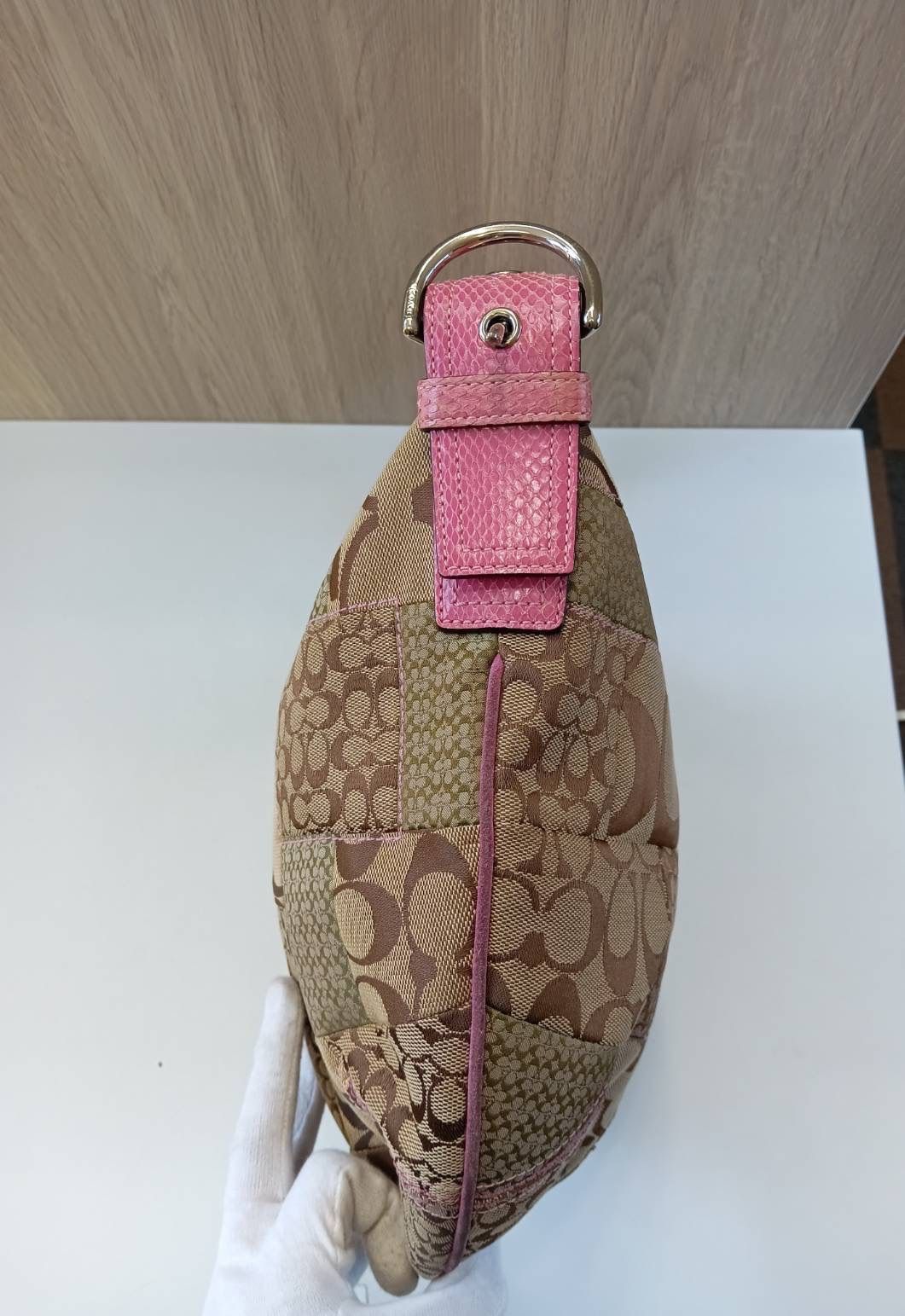 □美品□ COACH コーチ シグネチャー キャンバス×レザー ポーチ マルチ