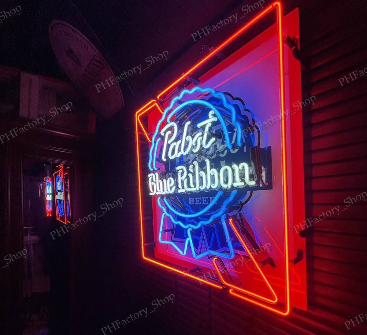 Pabst Blue Ribbon ネオン看板 PABST BLUE RIBBON ネオンサイン風