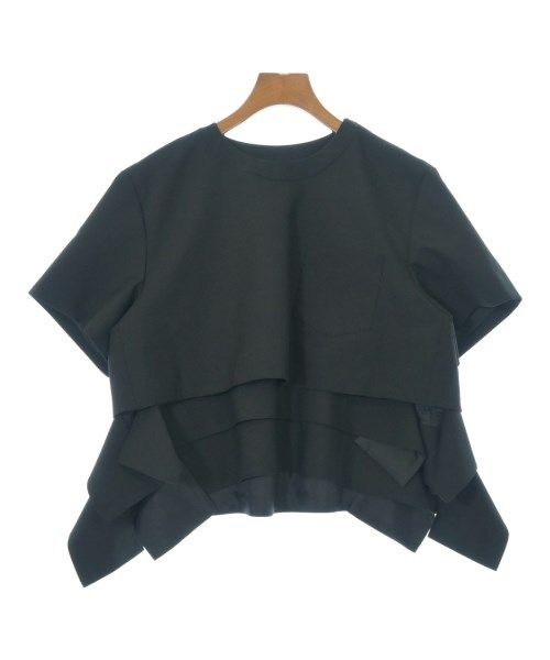 sacai - sacai サカイ ブラウス 3(L位) 黒x白(ツイード) 【古着】【中古】 中古・古着通販】sacai (サカイ) カットワーク切替ブラウス