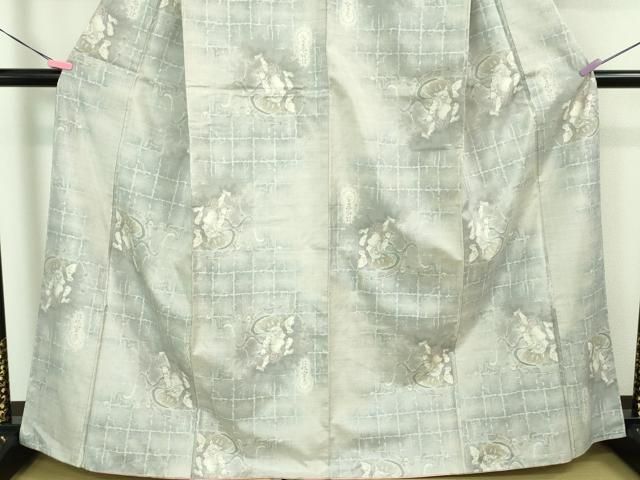 平和屋本店■極上　本場大島紬　白大島　名匠たかし　経緯絣　手織　雷神　桃山　証紙・保証書付き　逸品　DZAA7683kh5 平和屋本店□極上 本場大島紬 白大島 名匠たかし 経緯絣 手織 雷神 桃山