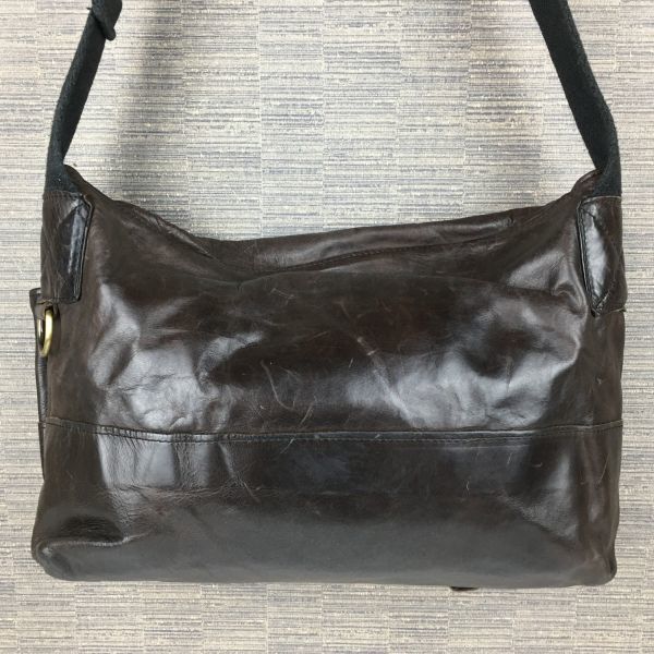 Jas M.B/ジャスエムビー　英国/イングランド　レザー　ショルダーバッグ　ダークブラウン/茶/BROWN〉bag〕菅NO.YB25-5 Jas M.B/ジャスエムビー 英国/イングランド レザー ショルダーバッグ