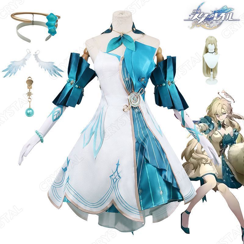 崩壊 スターレイル アベンチュリン ロビン コスプレ衣装 ウイッグ付き 崩壊 スターレイル ヒロイン Aventurine Robin コスプレ衣装 コスチューム ハロウィン クリスマス 制服 大人 子供 cosplay イベント 靴を追加
