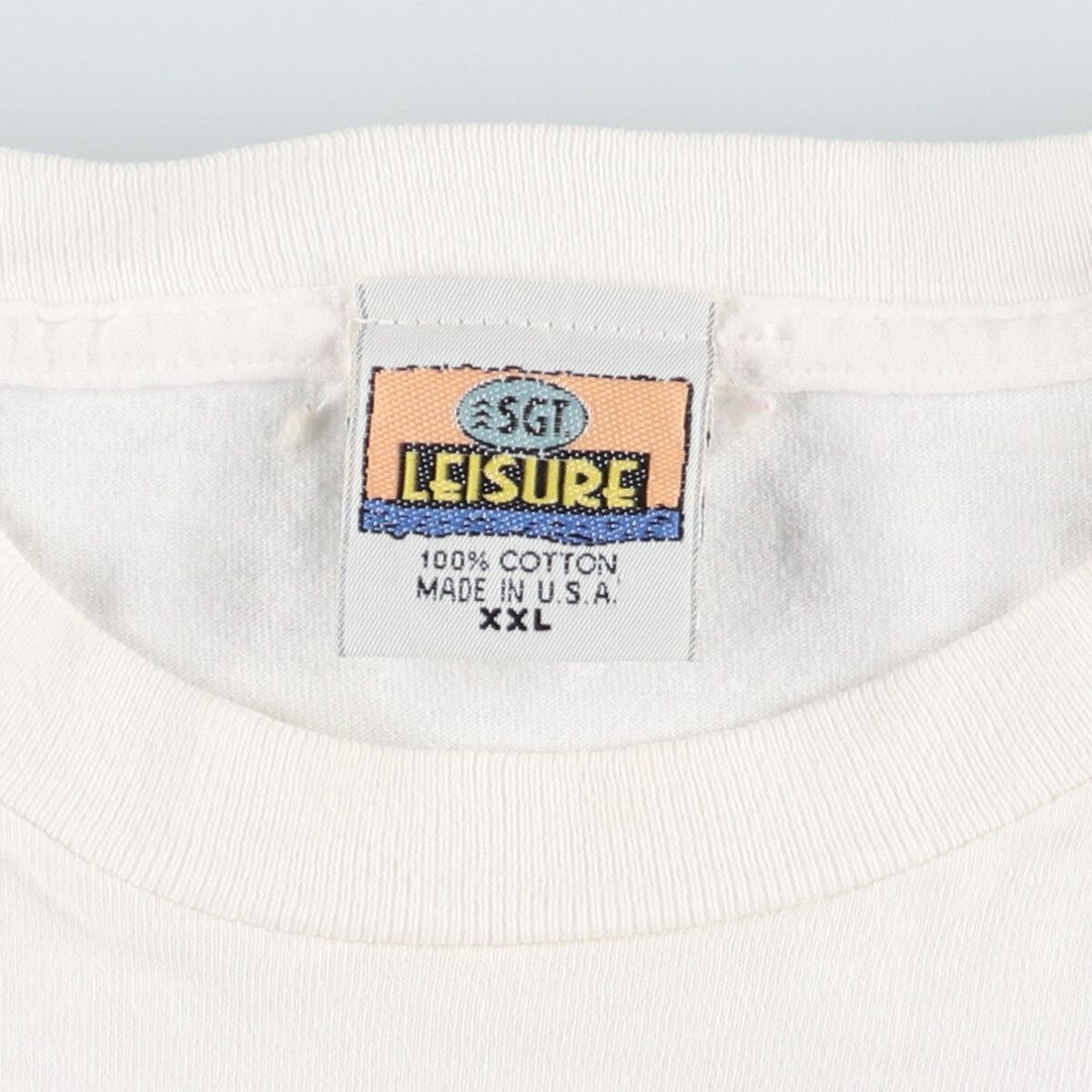 古着 90年代 LEISURE バックプリント プリントTシャツ USA製 メンズXXL 