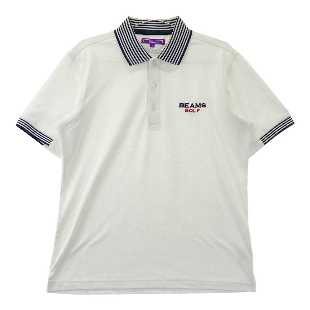 サイズ：L BEAMS GOLF ビームスゴルフ  半袖ポロシャツ  ホワイト系 [240101413869] ゴルフウェア メンズ ストスト サイズ：L BEAMS GOLF ビームスゴルフ 半袖ポロシャツ ホワイト
