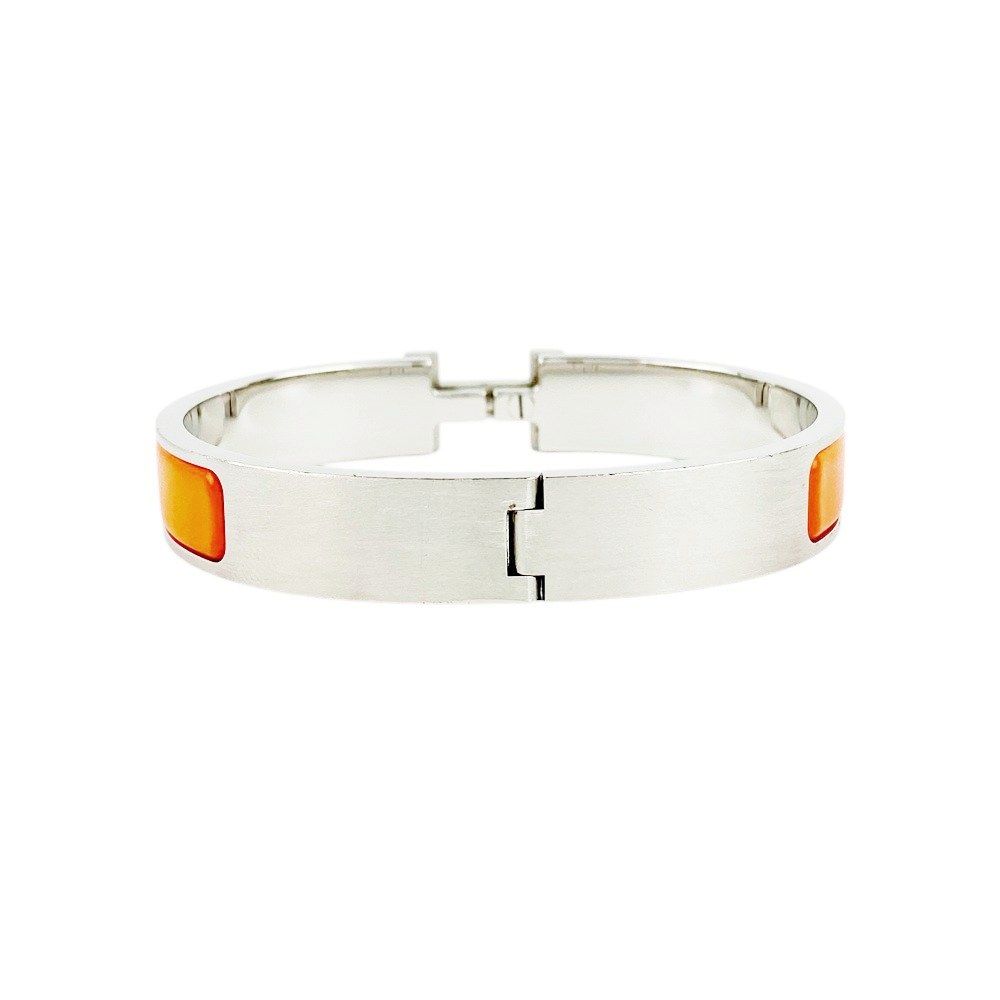 エルメス Click Crack pm オレンジ HERMES エルメス クリッククラックPM エルメスロゴ オレンジ/SS