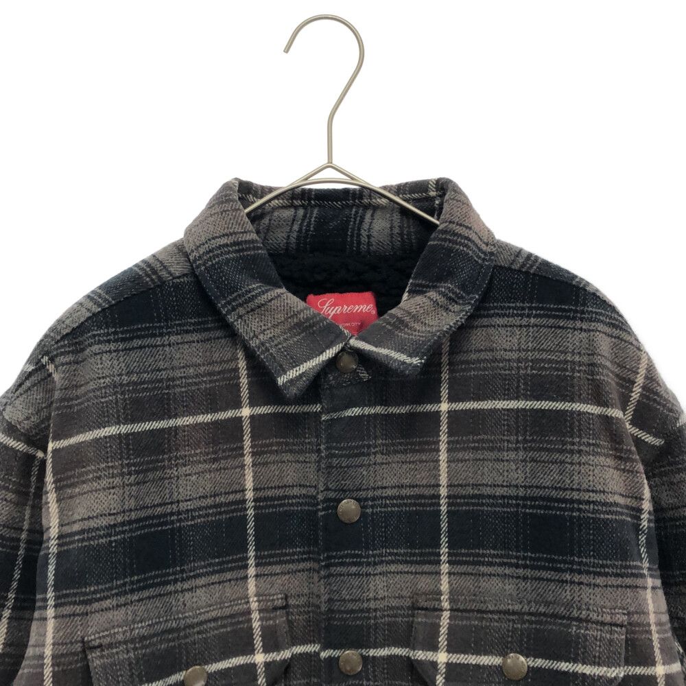 SUPREME (シュプリーム) 22AW Shearling Lined Flannel Shirt 裏地ボア 