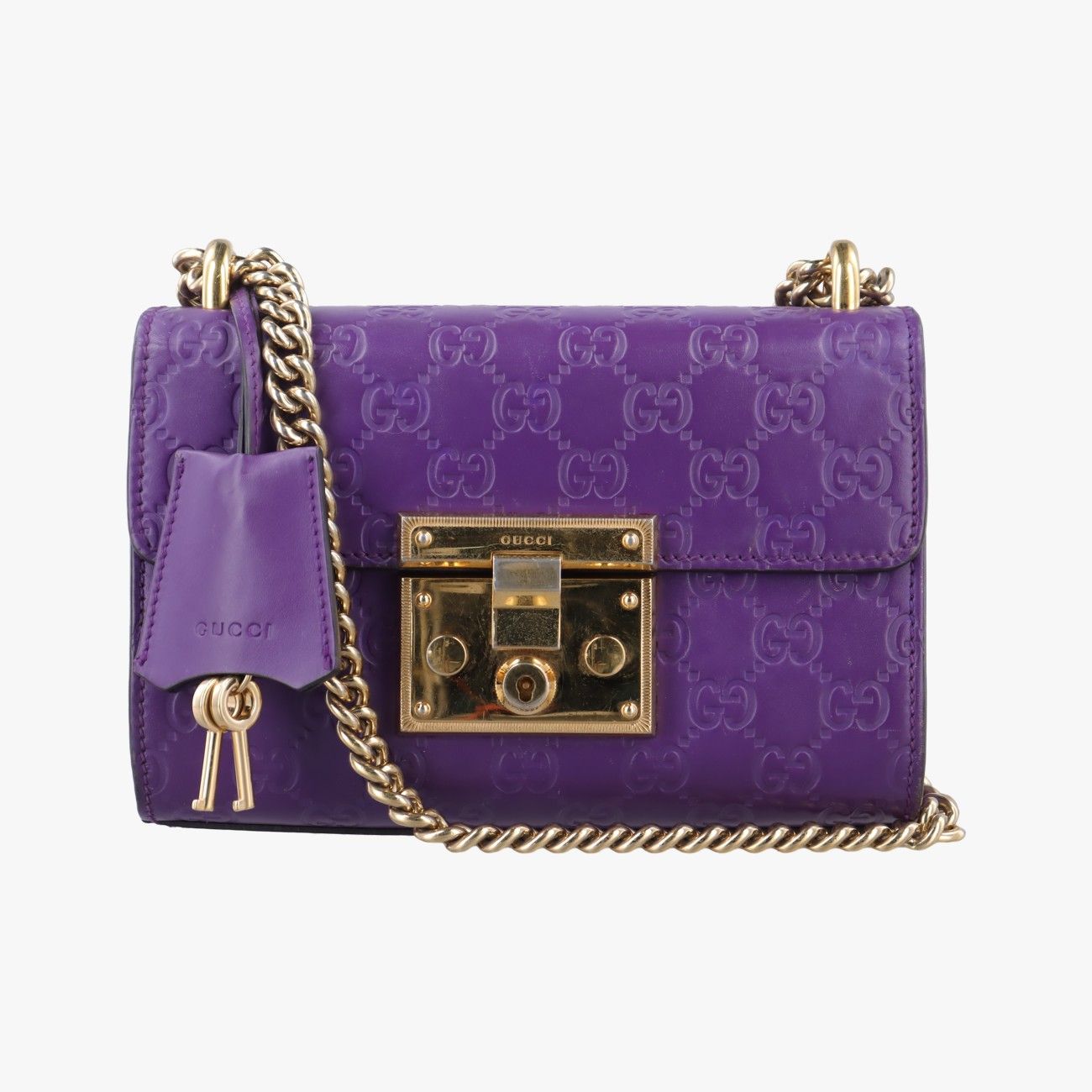 グッチGucciパドロックパープルレザー409487G019660036