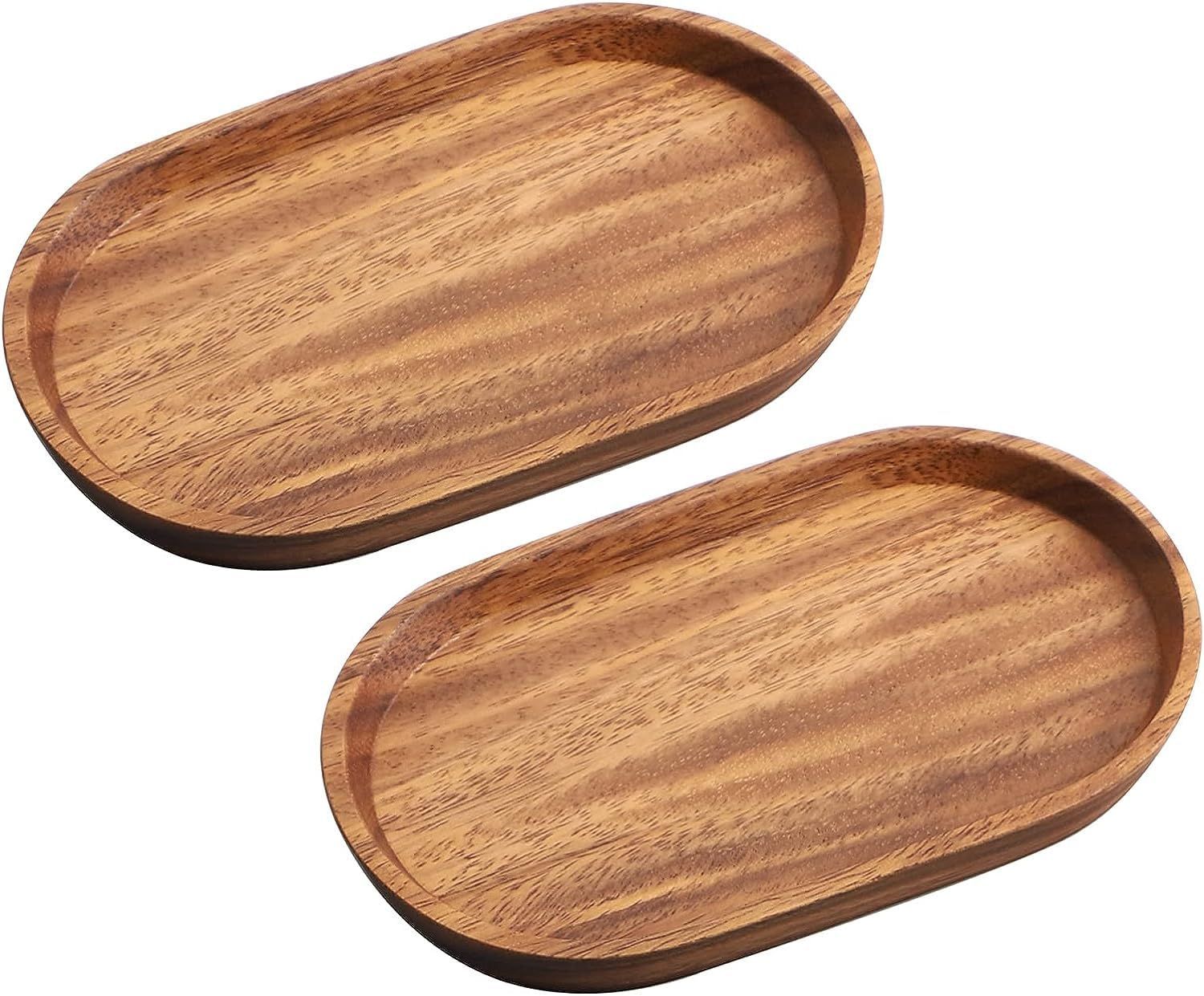 【新着商品】Wood トレイ 木製 お茶 カフェ トレー 小さい Muso おしゃれ お盆 アクセサリー ジュエリー キャッシュ トレイ 楕円形 小物入れ 卓上収納 トレー 洗面所 キッチン トレイ 調味料置