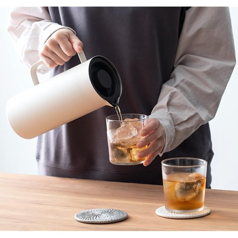 ピーコック 保温ポット 1リットル ウォーターサーバー 真空断熱 保温 保冷 広口 1L ポット ステンレス 卓上ポット ホワイト AHW-100 W