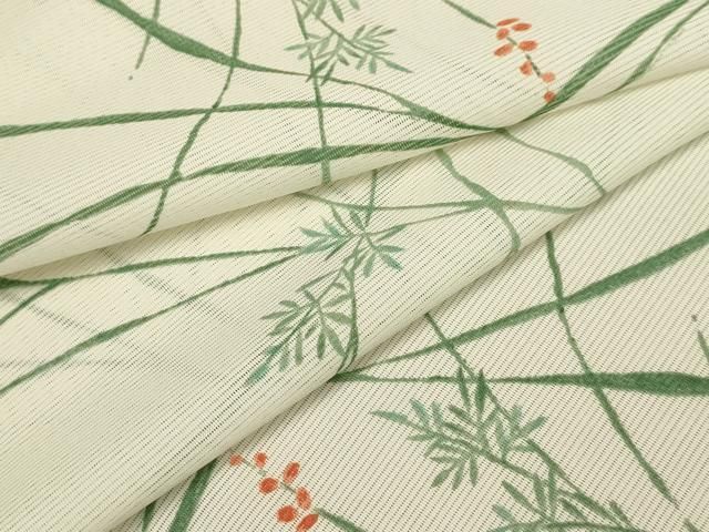 平和屋着物＊夏物 小紋 絽 草花文 洗える着物 AABA5728sx