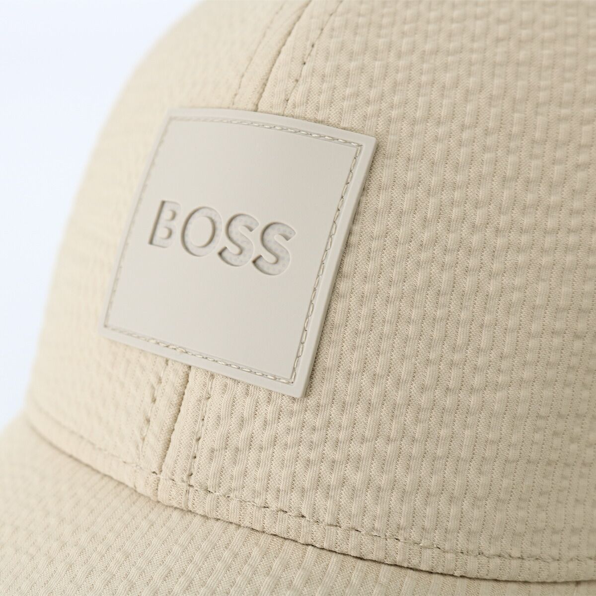 ■HUGO BOSS ロゴキャップ 50539418 Zed Seersucker BOSS - Cotton-twill cap with logo trim - Black
