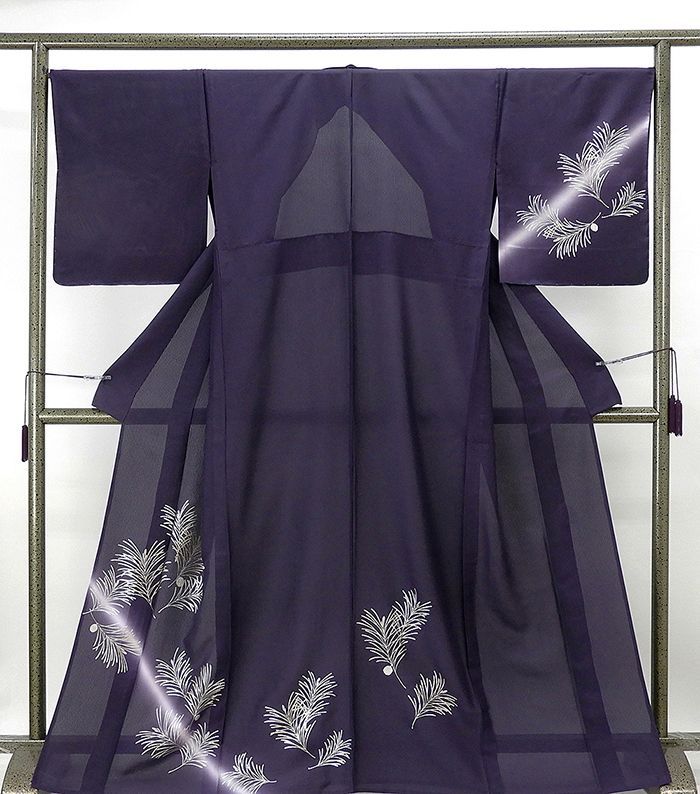 夏物 訪問着 仕立て上がり 正絹 夏物 松ぼっくり模様 絽訪問着 身丈164cm 裄丈67.5cm 小 夏 夏用 仕立済 着物 wb2298