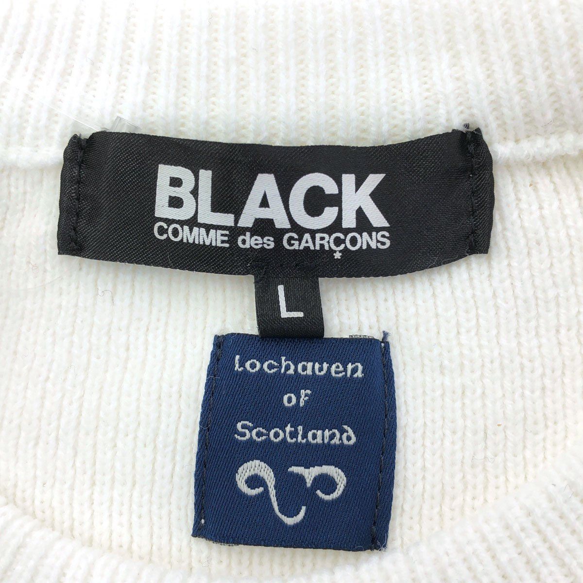 BLACK COMME des GARCONS ブラック コムデギャルソン 21SS アクリルプルオーバーニットセーター 1G-N501 ホワイト L BLACK COMME des GARCONS ブラック コムデギャルソン 21SS アクリル