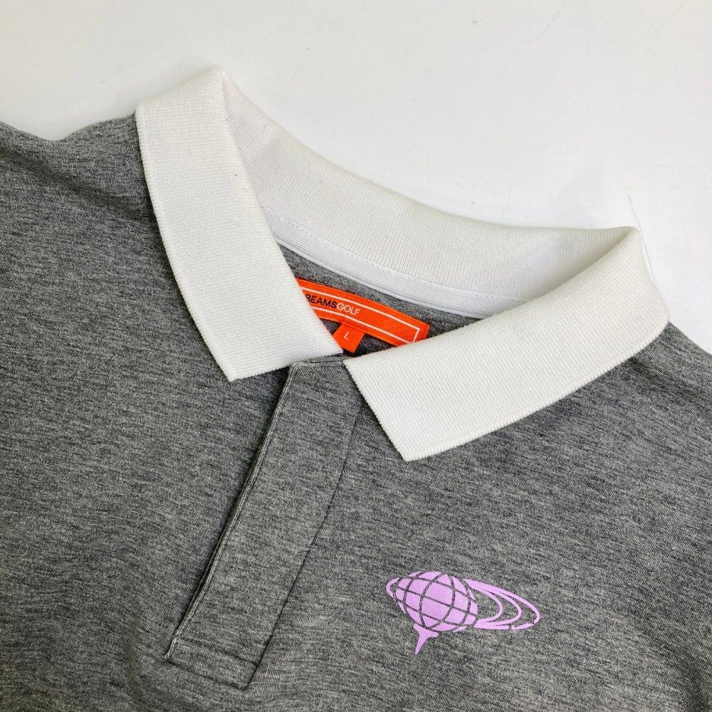 サイズ：L BEAMS GOLF ビームスゴルフ 長袖ポロシャツ グレー系