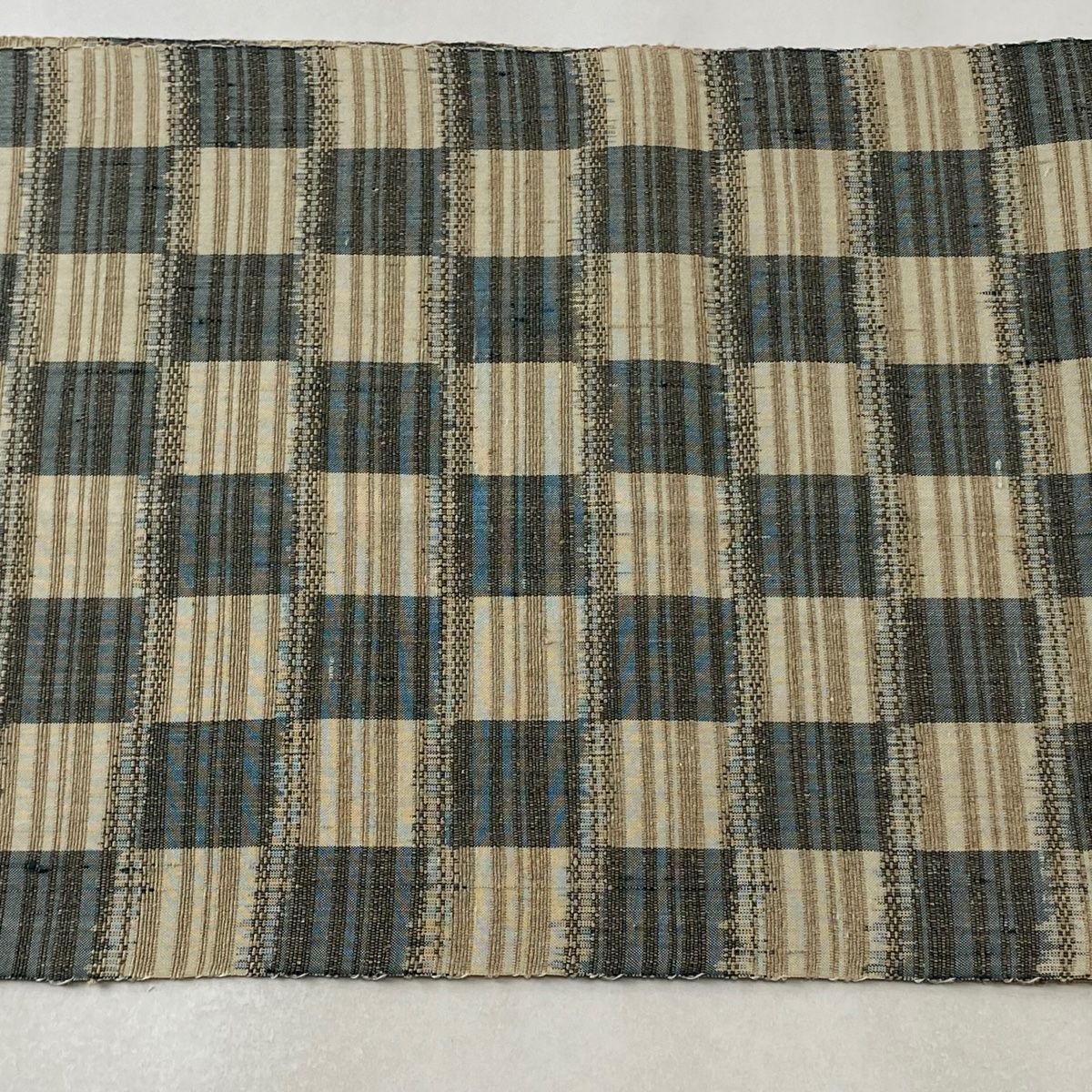 名古屋帯 美品 逸品 証紙 八寸名古屋帯 松葉仕立て 小千谷紬 透かし俵 