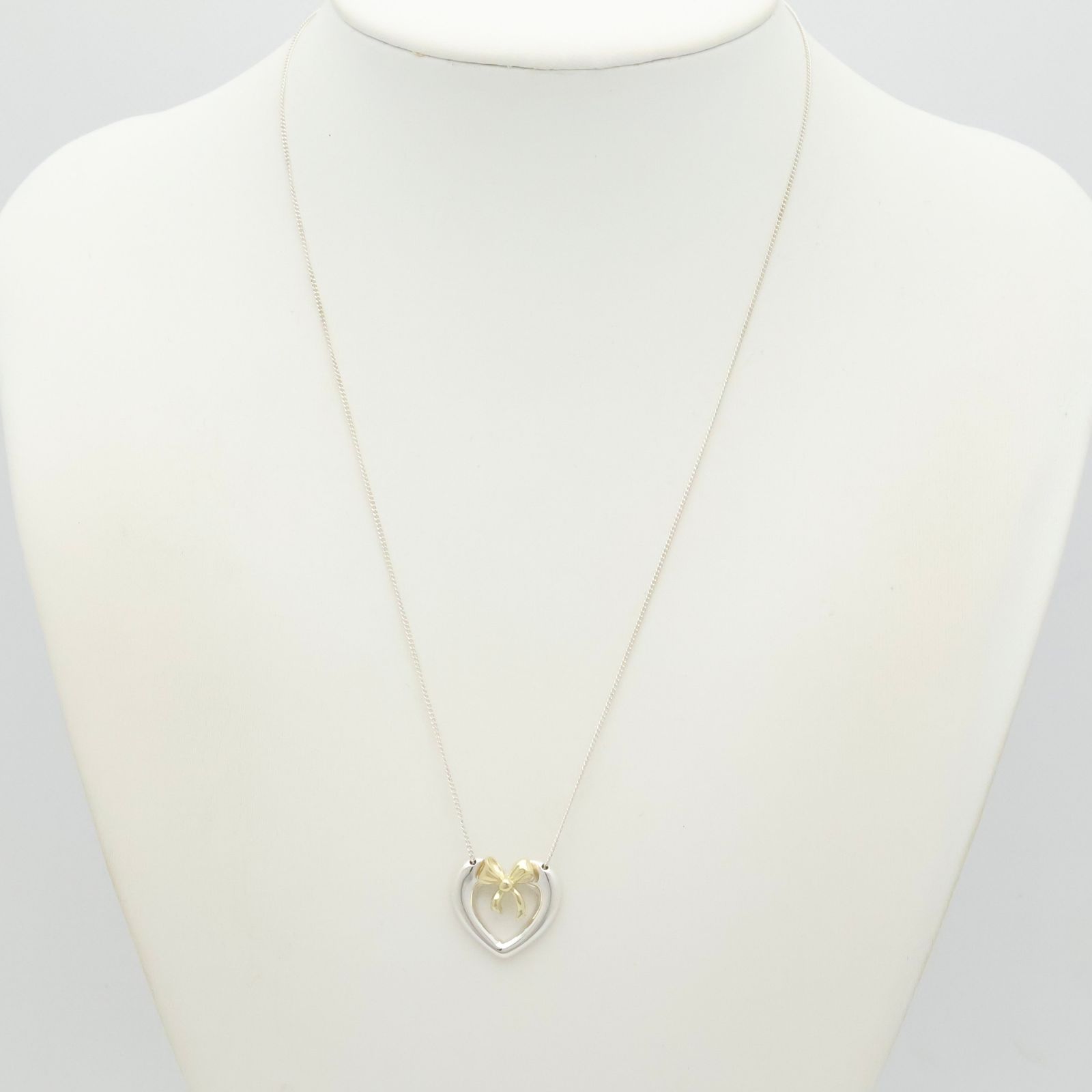 美品】ティファニー TIFFANY&Co. ハート リボン コンビ ネックレス