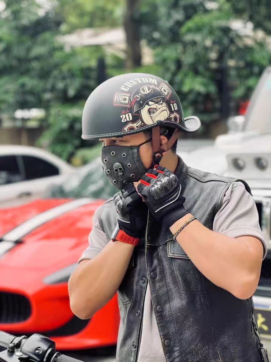 内蔵レンズハーレー トレロヘルメット ハーフヘルメット半