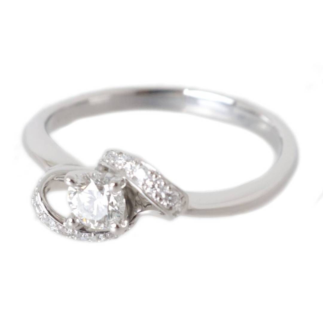 Pt900 プラチナ ダイヤ デザイン リング 指輪 0.322ct 0.10ct 15