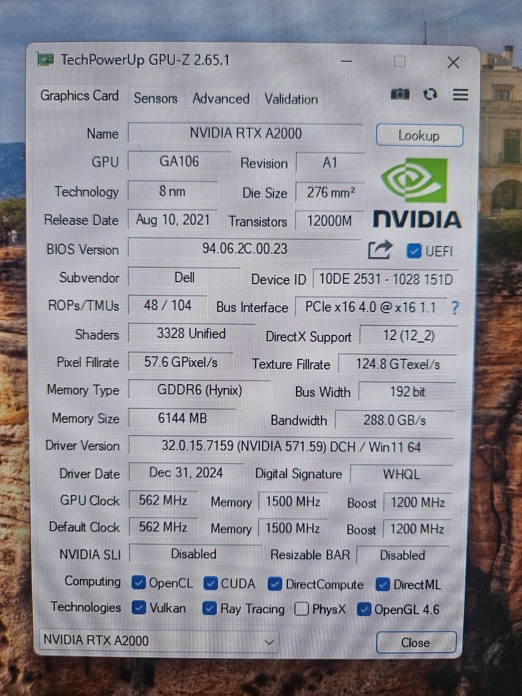 A2000 GDDR6