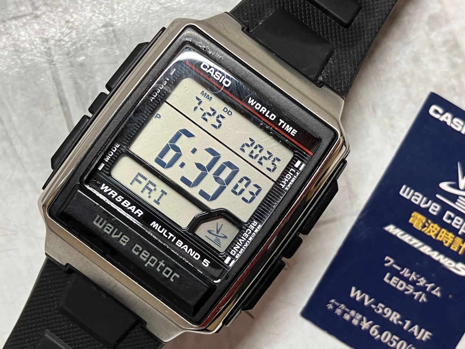 未使用 CASIO カシオ WAVE CEPTOR ウェーブセプター WV-59R-1AJF 電波 