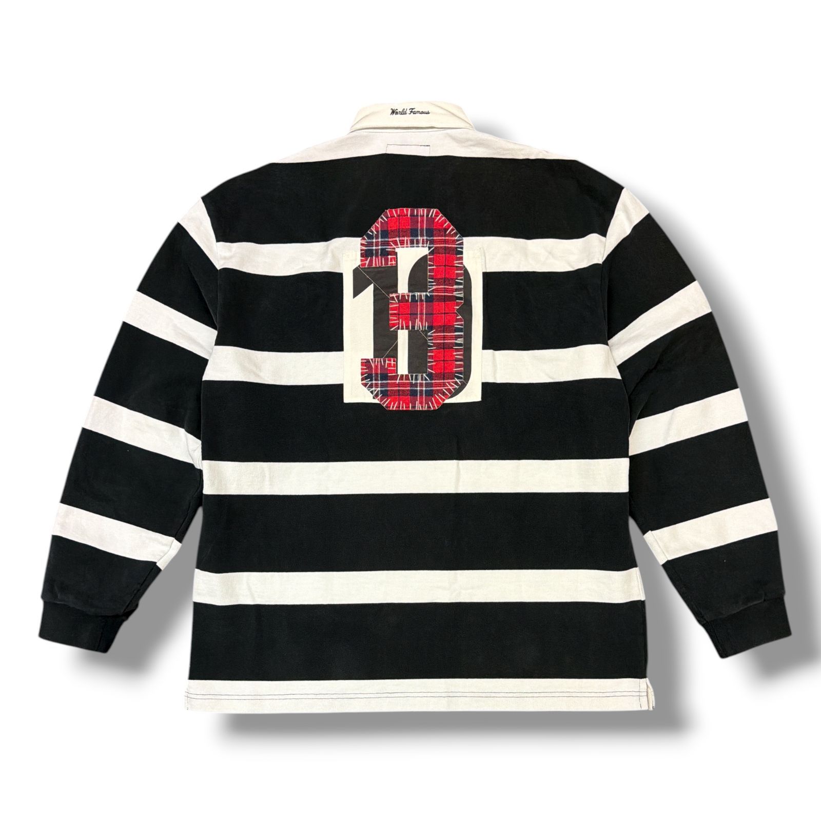 【新品】シュプリーム ラガーシャツ サイズL　16AW BLK タグ付き Supreme シュプリーム 16AW Striped Rugby ストライプ ラガー
