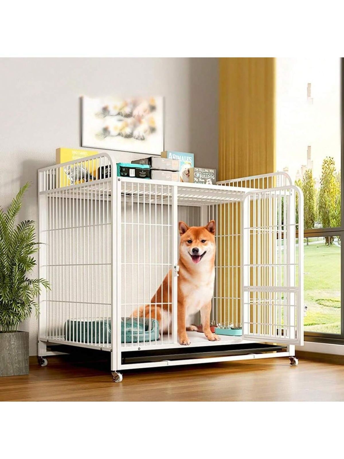 犬のケージ 犬 サークル ペットサークル 犬用 ペットケージ 錆びにくい キャスター付き 角パイプ 室内外兼用 ペット用品