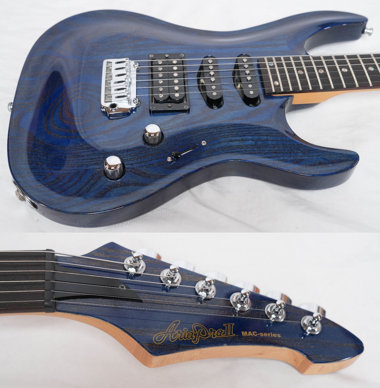 ☆Aria Pro II☆MAC-LUX BLGL(Blue/Gold Stained) 日本製 Ashボディ 美