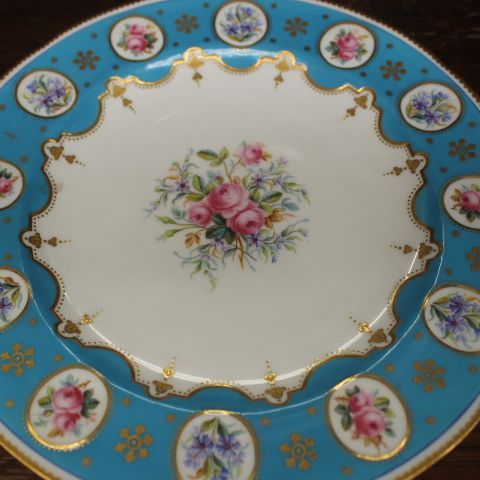 1874年頃 ミントン アンティークミントン 24.5cm ターコイズブルー
