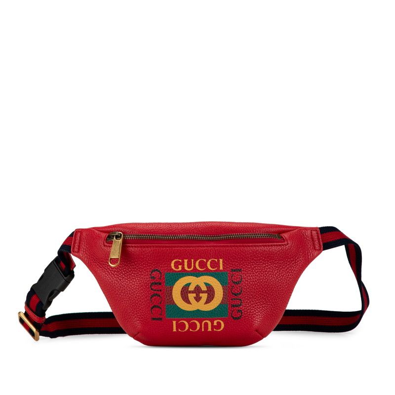 グッチ プリント スモール ボディバッグ ウエストバッグ 527792 レッド レザー レディース GUCCI【222-76006】 - メルカリ