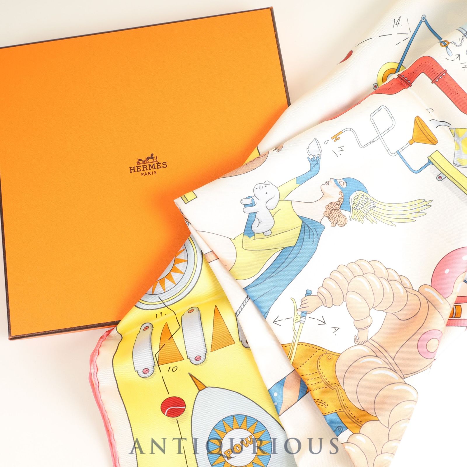 エルメス スカーフ カレ90 Tea for Two ティーフォートゥー 箱 タグ