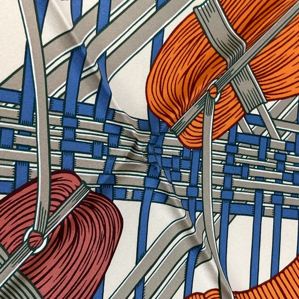 エルメス マサンマサン カレ90 スカーフ シルク レディース 未