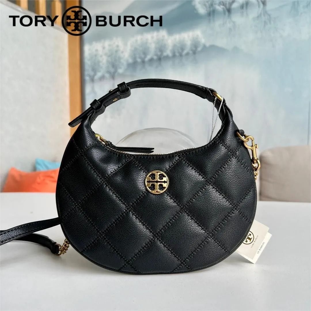 トリーバーチ バッグ TORY BURCH 手提バッグ クロスボディ 斜め掛け 2WAY ショルダーバッグ 三日月 アウトレット品 月形 ブラック  #149671 - メルカリ