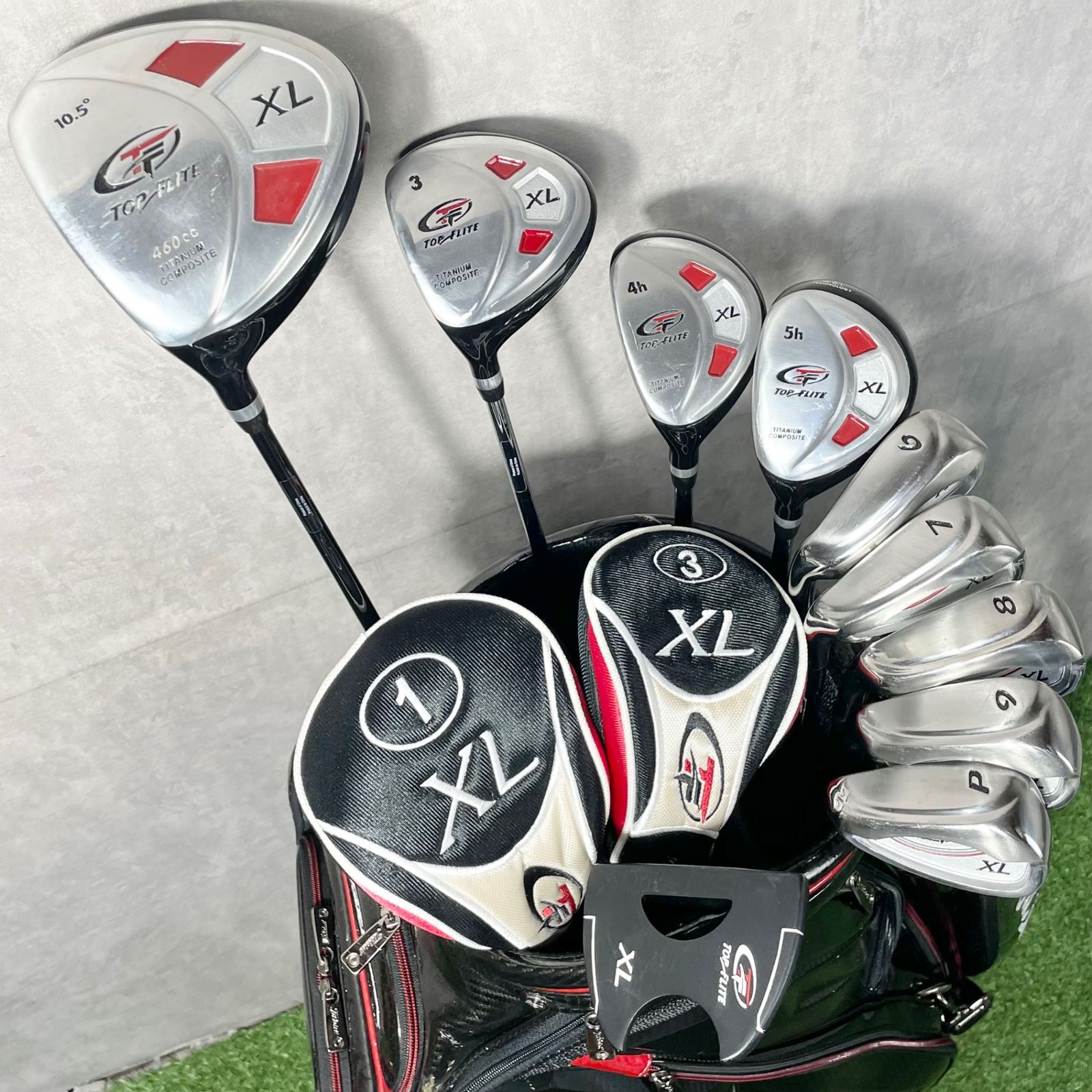 貴重レフティ！タイトリスト トップフライト ゴルフクラブセット 10本 SR 左 貴重レフティ】Titleist TOP FLITE ゴルフクラブセット 10本 SR