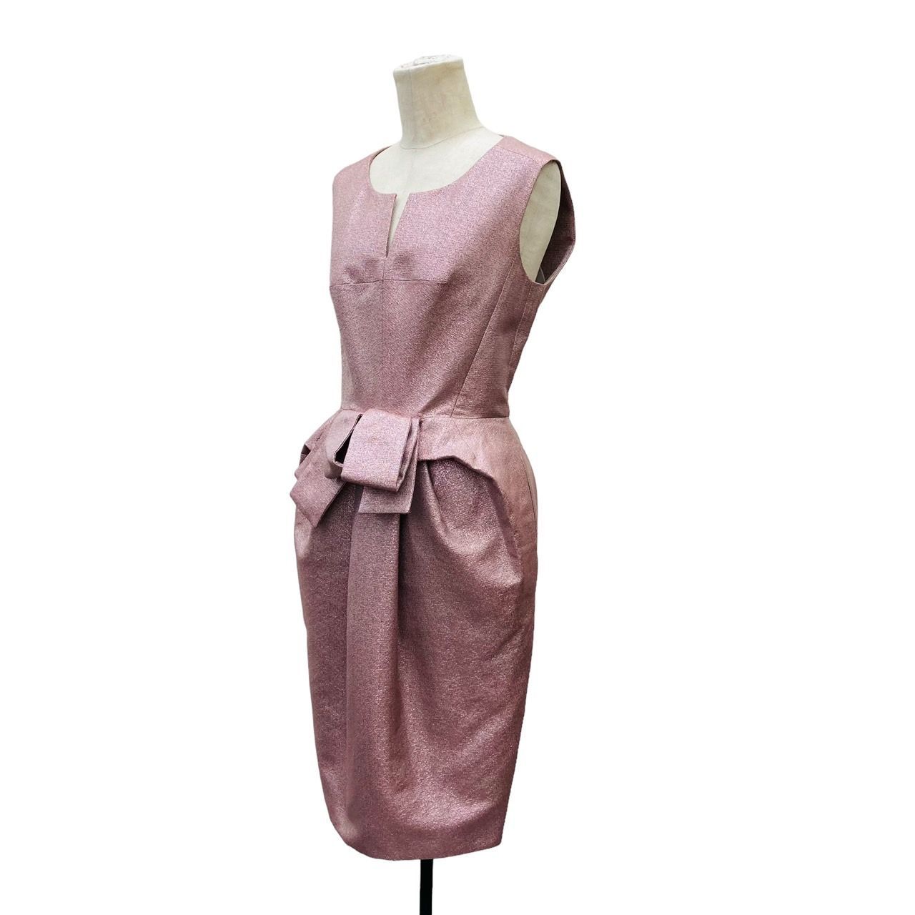 PAULE KA ポールカピンク ノースリーブ ひざ丈ワンピース