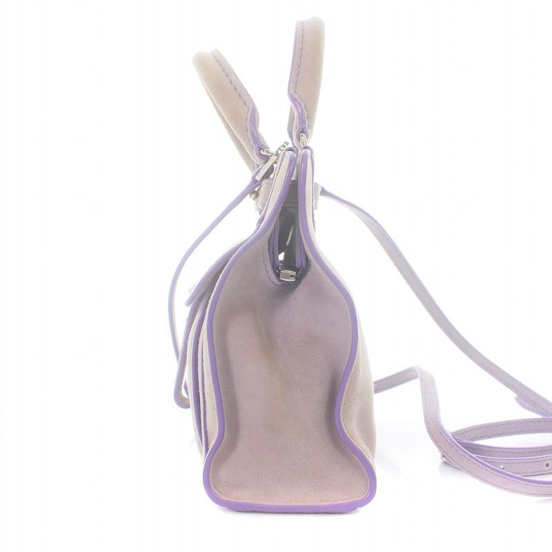 フォンタナミラノ1915 FONTANA MILANO 1915 ショルダーバッグ ハンドバッグ スエード 紫 パープル KU D