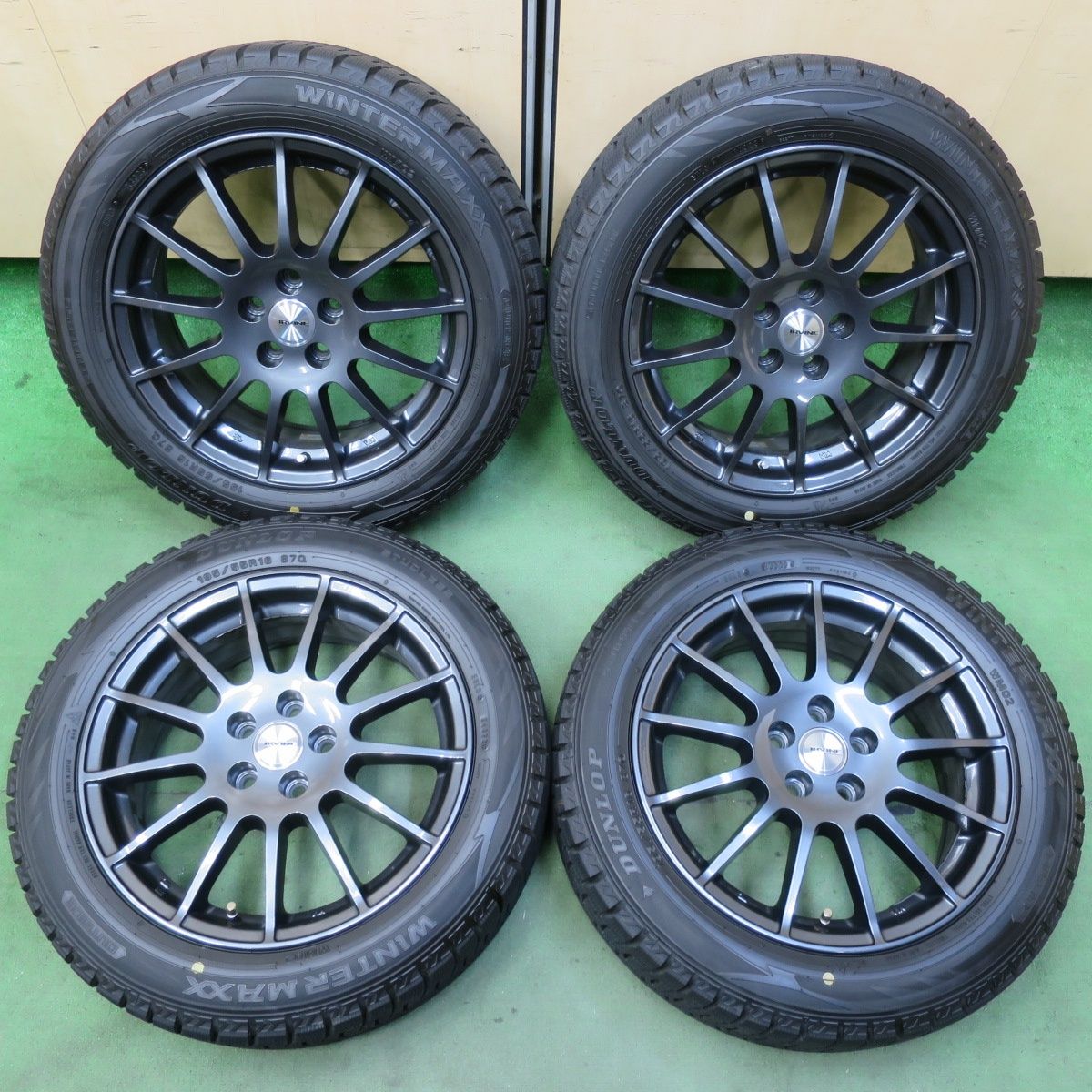 23年 キレイ アウディ ワーゲン 等 IRVINE F01 195 55R16 スタッドレス ダンロップ ウインターマックス WM02 アーヴィン 16インチ PCD100 5H 5092903イス