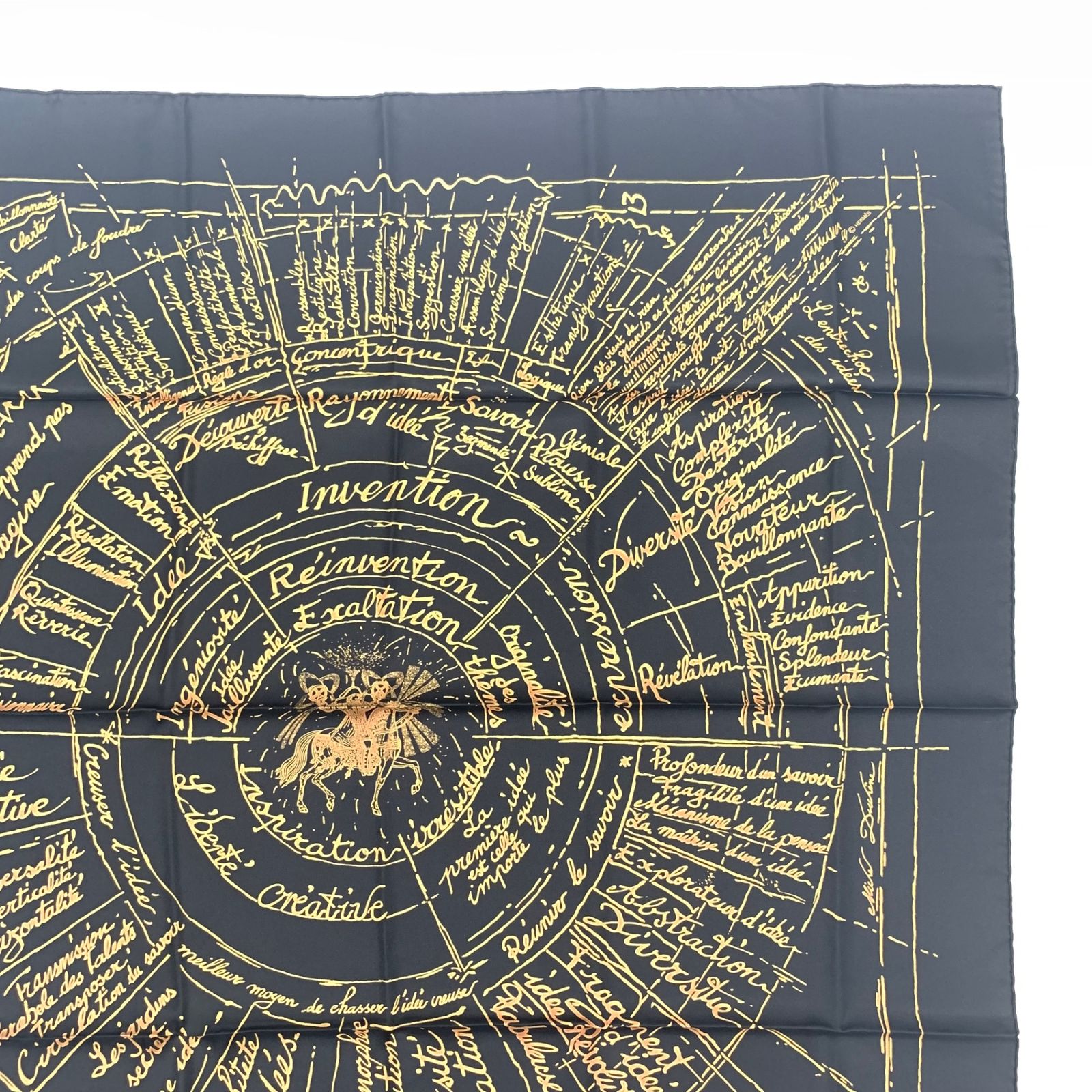 HERMES エルメス カレ90 Naissance d'une idee イデアの誕生 シルク100