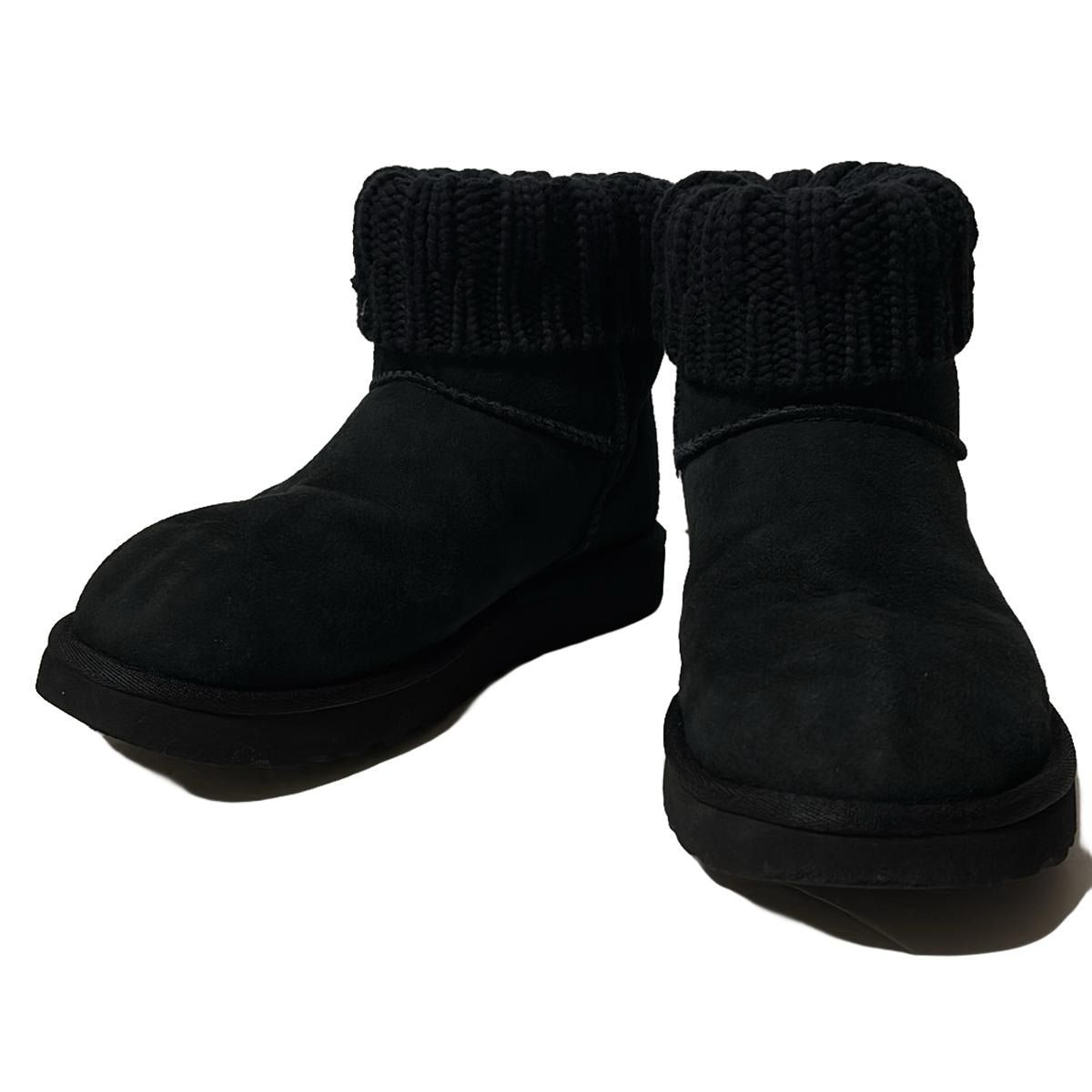 UGG アグ ショートブーツ 23 レディース - 1102989 黒 sacaiコラボ ムートン