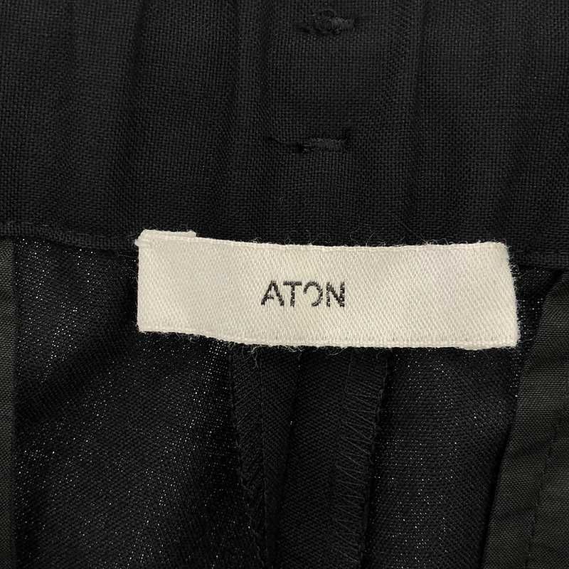 美品】 ATON / エイトン | WOOL TROPICAL TAPERED EASY PANTSトロピカルウール テーパード イージーパンツ |  04 | ブラック | メンズ - メルカリ