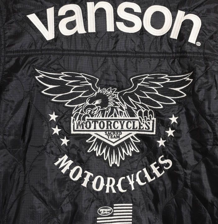 VANSON バンソン キルティングジャケット NVJK-2408 ブラック イーグル