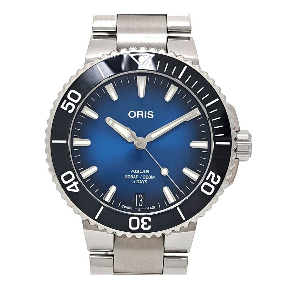 オリス アクイスデイト キャリバー400 400 01 400 7769 4135-07 自動巻き ステンレススティール メンズ ORIS【中古】 【時計】