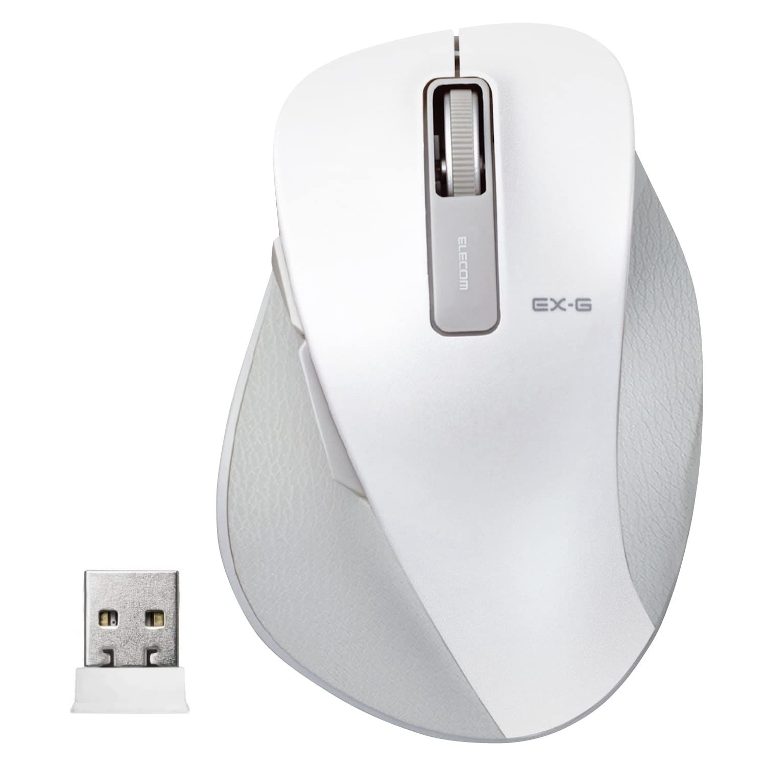 エレコム マウス ワイヤレス (レシーバー付属) Sサイズ 小型 5ボタン (戻る・進むボタン搭載) BlueLED 握りの極み ホワイト M-XGS10DBWH [ホワイト] [単品] [S]