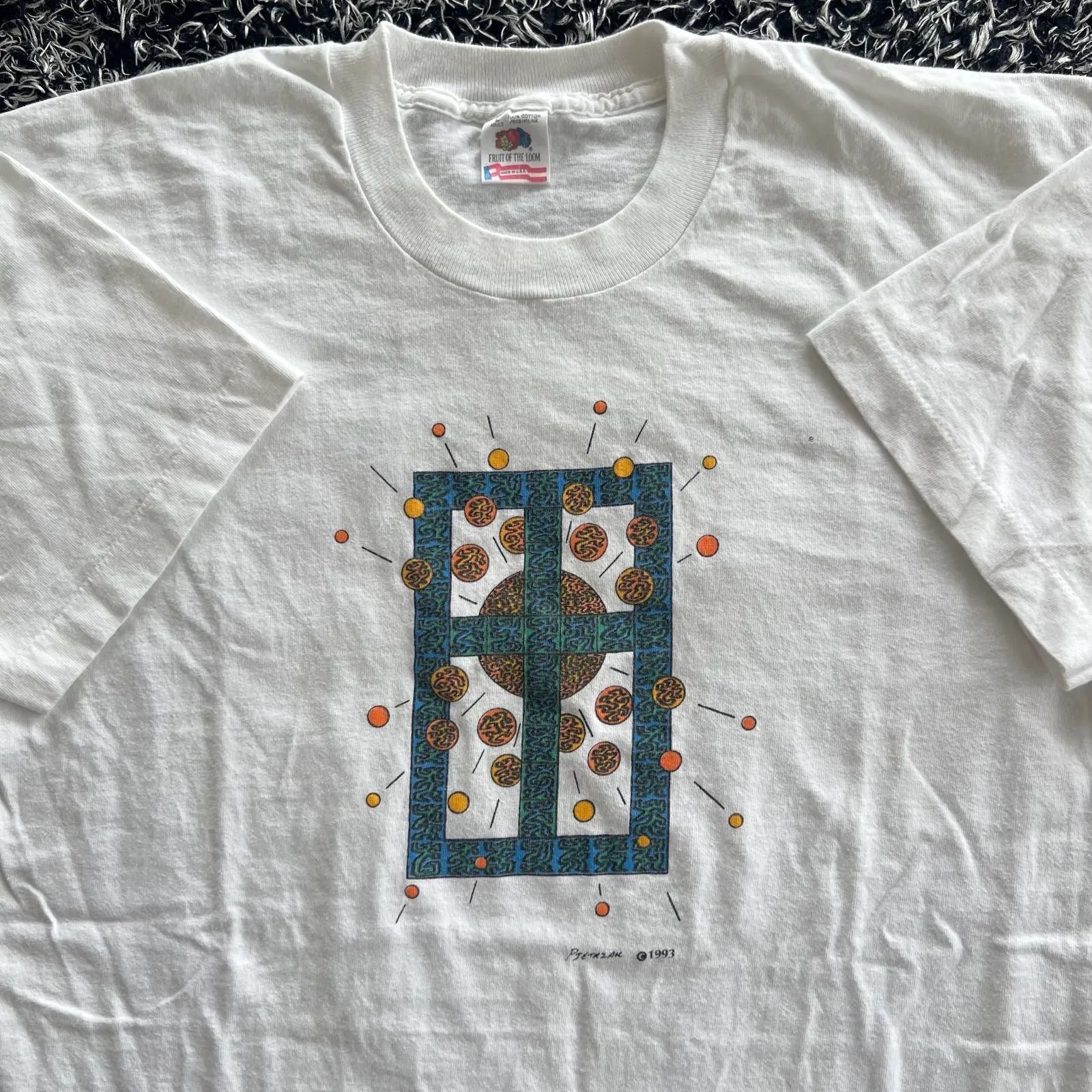 90s 魔法陣 サイケデリックアート USA製 アートTシャツ Fruits Of The 