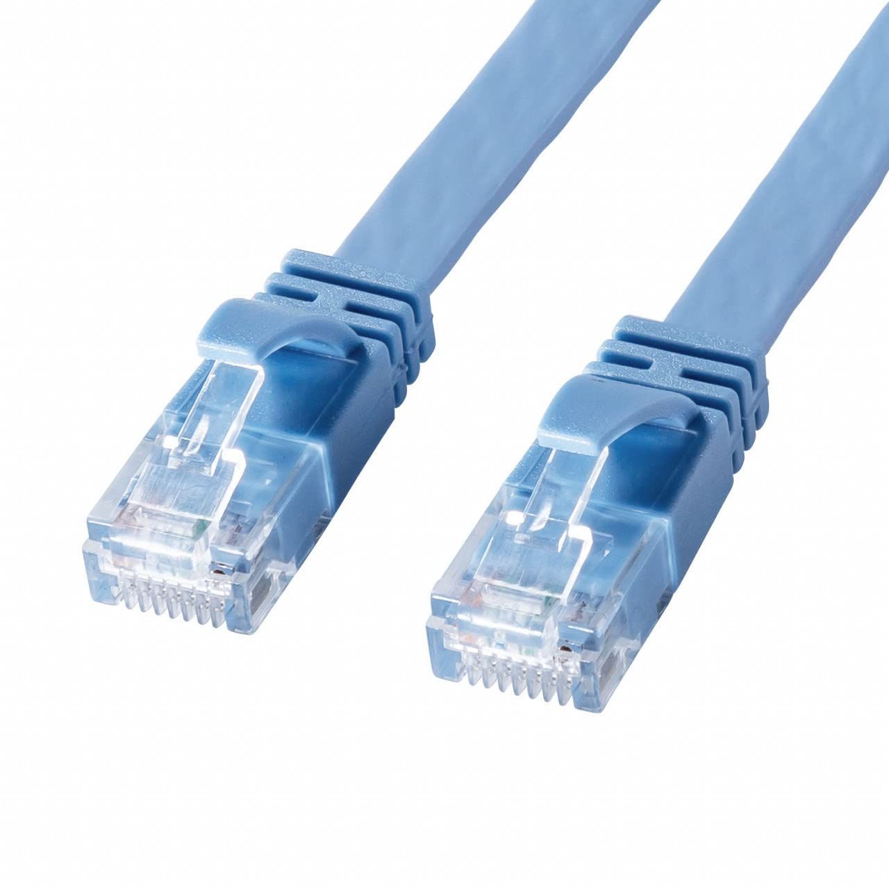 【新着商品】サンワサプライ カテゴリ6AフラットLANケーブル(ブルー・15m) KB-FL6AL-15BL