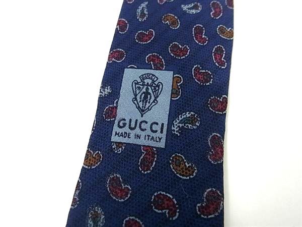GUCCI グッチ　ネイビー ネクタイ GUCCI グッチ ネクタイ ネイビー 総柄 - メルカリ