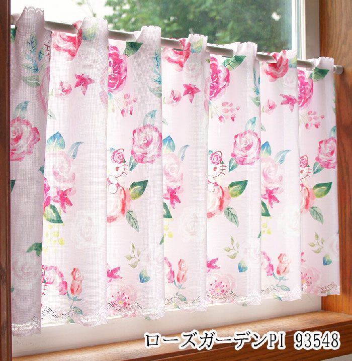 新品 サンリオ ハローキティ カフェカーテン 120x45cm ハート